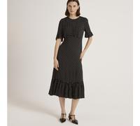 Finery London Sylvie Viscose Spot Print Dress Standard BLACK SPOT SIZE 10