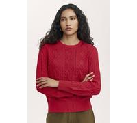 Finery London Valerie Round Neck Knitted Sweater In Red Red
