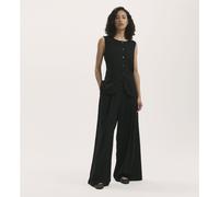 Finery London Vanetia Linen Viscose Mix Button Waistcoat BLACK SIZE 10