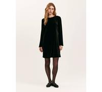 Finery London Velvet Round Neck Knee Length Skater Dress Black