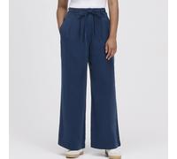 Finery London Venus Cupro Stretch Waist Wide-Leg Trousers Short BLACK SIZE 10