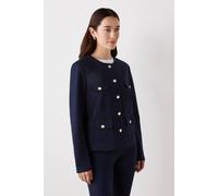 Finery London Women's Imogen Ponte Jersey Jacket in Dark Navy | Size: 16 Finery London Dark Navy 16