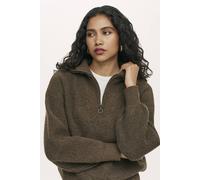 Finery London Women's Maddy Funnel Neck Half Zip Jumper in Chocolate | Size: 16 Finery London Chocolate 16