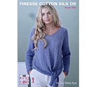 Finesse King Cole Cotton Silk DK Pattern Book 2 / Waistcoats/Cardigans, Blue Cream Grey Pink Purple