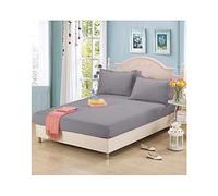 Finest 100% Egyptian Cotton 10"/25 CM Fitted Luxury Percale Quality Sheets (Silver, Double)