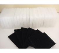 Finest-Filters 20 x Compatible With AquaOne 850 / 850T Compatible Poly Wool Filter Pads and 6 X Carbon Filter Pads