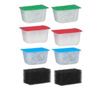 Finest-Filters Compatible Ciano Cartridges Full Set Small (8pk) - Compatible with Ciano Water Clear/Bio Bact/Stop Algae CF20 CF40 Aquarium Filter Media- 2 x Green, 2 x Red, 2 x Blue, 2 x Foam (8pk)