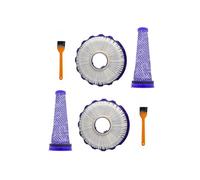 Finest-Filters Compatible Washable (2pk) Pre & Post Motor HEPA Filter Set for Dyson DC50, DC50i, Animal and Multi-Floor Vacuum Cleaners - Pack of 2 Pre, 2 Post Motor Filters and Cleaning Brush