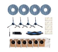 Finest-Filters Replacement Accessories Kit Compatible with Eufy C20 Robot Vacuum, Spares Pack with Main Roller Brush, Side Brushes, HEPA Filters, and Mop Pads