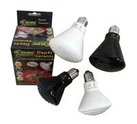 Finest-Filters Reptile Ceramic Heat Emitter 50-250w Bulb Cone Heater Vivarium Basking Spot Heat Bulb for Tortoise, Bearded Dragon, Lizard, Gecko, Chick Black Or White (White, 75W)