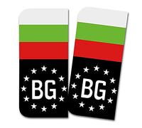 Finest Folia 2 x License Plate Stickers Perfect Fit for EU Field 11 x 5 cm Design Sticker for Number Plate Film Car Black or with Flag Car Wash Safe R167 (02 Bulgaria, With Flag)