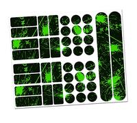 Finest Folia 34-Piece Bicycle Frame Protective Film Sticker MTB BMX Chain Paint Protection Film (01 Racing Neon Green)