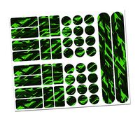 Finest Folia 34-Piece Bicycle Frame Protective Film Sticker MTB BMX Chain Paint Protection Film (11 Future Neon Green)