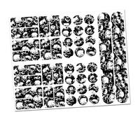 Finest Folia 34 Piece Bicycle Frame Protective Film Sticker Protection MTB BMX Chain Paint Protection Film R159 R160 (21 Skulls)