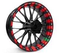 Finest Folia 4-Piece Rim Bed Sticker Set for 17 Inch Motorbike Rims, Complete Decorative Film, Waterproof, UV-Resistant, MR021 (02 Roulette)