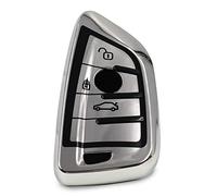 Finest-Folia Car Key Cover for 3 Buttons TPU Shiny Chrome Car Accessories BD (Chrome Silver)