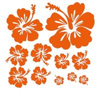 Finest Folia Decorative Sticker Hibiscus Flowers Home Decoration Sticker Home Sticker Living Toilet Lid Fridge Laptop Toilet Self-Adhesive K165 (05 Orange)