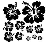 Finest Folia Decorative Sticker Hibiscus Flowers Home Decoration Sticker Home Sticker Living Toilet Lid Fridge Laptop Toilet Self-Adhesive K165 (01 Black)
