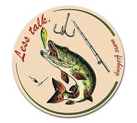 Finest Folia Fish Sticker Retro Style Car Boat Fishing Suitcase Fishing Accessories Weatherproof (01 Pike, No Talk)