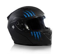 Finest Folia K173 Motorcycle Helmet Sticker Set, Azure Blue, 2 Pieces, 7.5 x 7.5 cm, Self-Adhesive, Waterproof, Contour-Cut, Removable