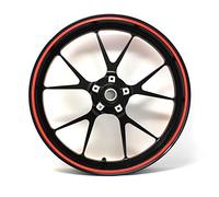 Finest Folia Neon Red Rim Sticker, Width 7 mm, 10 m Length, Compatible with 16-19 Inch Rims, Motorcycle, PVC Material, Neon Red Color