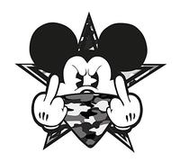 Finest Folia Pack of 2 Sticker Gangster Mouse Car Sticker Mouse Stink Finger Middle Finger for Car Fuel Cap Rear Window Laptop Fridge R109 (No. 4 Black White)