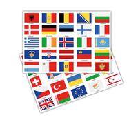 Finest Folia R108 Set of 50 European Country Flags on 2 A4 Sheets Each Flag 4.8 x 3.2 cm for Model Making Bike Car Motorcycle Decoration