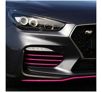 Finest Folia Radiator Grille Film Set Compatible with Hyundai i30 PD/PDE i30N N Line Front Grille Decor Sticker Perfect Fit Self-Adhesive Car Wash Resistant D010 Neon Pink