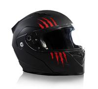 Finest Folia Scratch Helmet Sticker, Set of 2, 7.5 x 7.5 cm, Monster Sticker, Claw Decoration for Motorcycle, Helmet, Car, Motorcycle Helmet, Scratch Marks, Self-Adhesive, Waterproof, K173 (Carmine