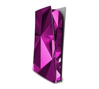 Finest Folia Screen Protector Compatible with PS5 Sticker Case for Games Console Case Sticker Vinyl Film Skin Against Scratches Design Cover RX023 (Digital Edition, No. 5 Polygon Pink)