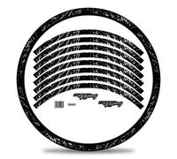 Finest Folia Set of 16 Wheel Rim Stickers for Bicycle Rims in Racing Design Complete Set for 27 Inch 29 Inch for Road Bike Mountain Bike MTB Balance Bike RX024 (Silver Metallic, Gloss)