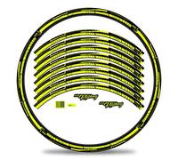 Finest Folia Set of 16 Wheel Rim Stickers for Bicycle Rims in Stripes Design Complete Set for 27 Inch 29 Inch for Ebike Road Bike Mountain Bike MTB Balance Bike (Neon Yellow, Shine)