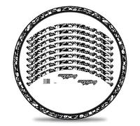 Finest Folia Set of 16 Wheel Rim Stickers for Bicycle Rims in Various Designs Complete Set for 27 Inch / 29 Inch for Ebike Road Bike Mountain Bike MTB Balance Bike (No. 3 Skulls, Matte)