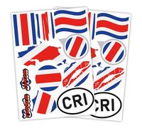 Finest Folia Set of 2 DIN A4 Country Stickers, Flag Stickers Country Flag for Car, Motorcycle, Sticker, Country Flag, Self-Adhesive, Weatherproof, R217 (12 Costa Rica)