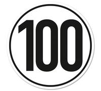 Finest Folia Speed Sticker According to DIN Standard in Accordance with German Road Trailer Caravan Bus Truck Vehicle Sticker with Speed Sticker Weatherproof R237 (100 km/h, Pack of 5)