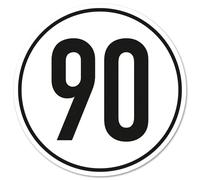 Finest Folia Speed Sticker in Accordance with DIN Standard in Accordance with German Road Trailer Caravan Bus Truck Vehicle Sticker Weatherproof R237 (90 km/h, Pack of 1)