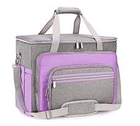 FINESUN Sewing Machine Case with Shoulder Strap,Tote Bag for Sewing Machine Carrying Case with Removable Padding Pad for Brother,Singer,Most Machines Travel Tote Organizer for Accessories Purple