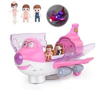 Finetoknow Children Stunt Electric Airliner Toy with Light Effects Rotating Super Trick Gift Passenger Aircraft Simulation Model 360 Rotating Electric Toy Airplane for Kids(Chinese Version), Pink