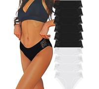 FINETOO 10 Cotton Underwear Women's Lace Briefs Set Sexy Hipster Soft Underwear Comfortable Underwear Women Seamless Lace Multipack S-XL, B-10, S