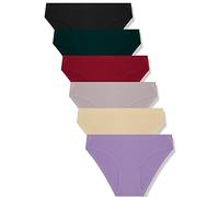 FINETOO 6 Pack Women's Seamless Hipster Underwear No Show Panties Invisibles Knickers Soft Stretch Briefs Underwears S-XL
