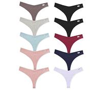 FINETOO 7/10er Women Cotton Thong Sexy Strings Set for Ladies Comfy Briefs Soft Underwear Womens Low Waist Knickers Breathable Panties Multipack S-XL