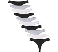 FINETOO Pack of 10 Cotton Thong Women's Sexy Lingerie Briefs Tanga Hipster Underpants Thongs Set Underwear Comfortable Women Multicoloured S-XL,E-10,S