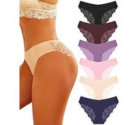 FINETOO Seamless Knickers For Women Multipack No Vpl Sexy Underwear Female Lace Panties For Ladies Comfort Hipster