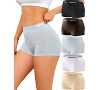 FINETOO Womens Boxer Shorts Ladies Boxer Shorts Underwear Women Cotton Pants Womens Knickers Multipack Soft French Knickers Comfortable Boy Shorts Sexy Panties