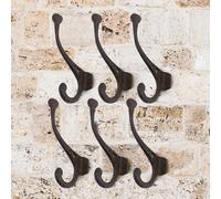 Finetree Cast Iron Hook Set 6pc Coats Jackets Pet Scroll Home Garden Decor Tools Hanger Robust Metal Shed Garage and Hallway Hooks for Tools Coats Overalls Heavy Duty Storage Hooks