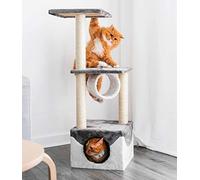 FiNeWaY 102cm Large Cat Tree Scratcher Scratching Kitten Climb Post Sisal Tunnel Box Toy Activity Centre