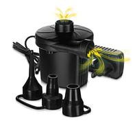 FiNeWaY 240V Electric Automatic Inflatable Air Pump Universal Valves Inflates Deflates 3 Nozzle Adapters Airbeds Camping Mattress Beach Toys Paddling Pools