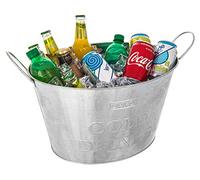 FiNeWaY 24L GALVANISED STEEL OVAL PARTY TUB BEVERAGE DRINK TUB BEER BUCKET