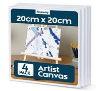Fineway 4 Pack Blank Canvas 20X20Cm For Acrylic And Oil Painting