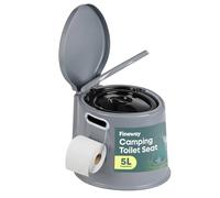 Fineway 5L Camping Toilet with Lid - Compact Portable Toilet for Adults Includes Removable Bucket, Paper Holder and Carry Handles - Lightweight Portable Camping Toilet Travel Toilet for Outdoor
